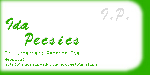 ida pecsics business card